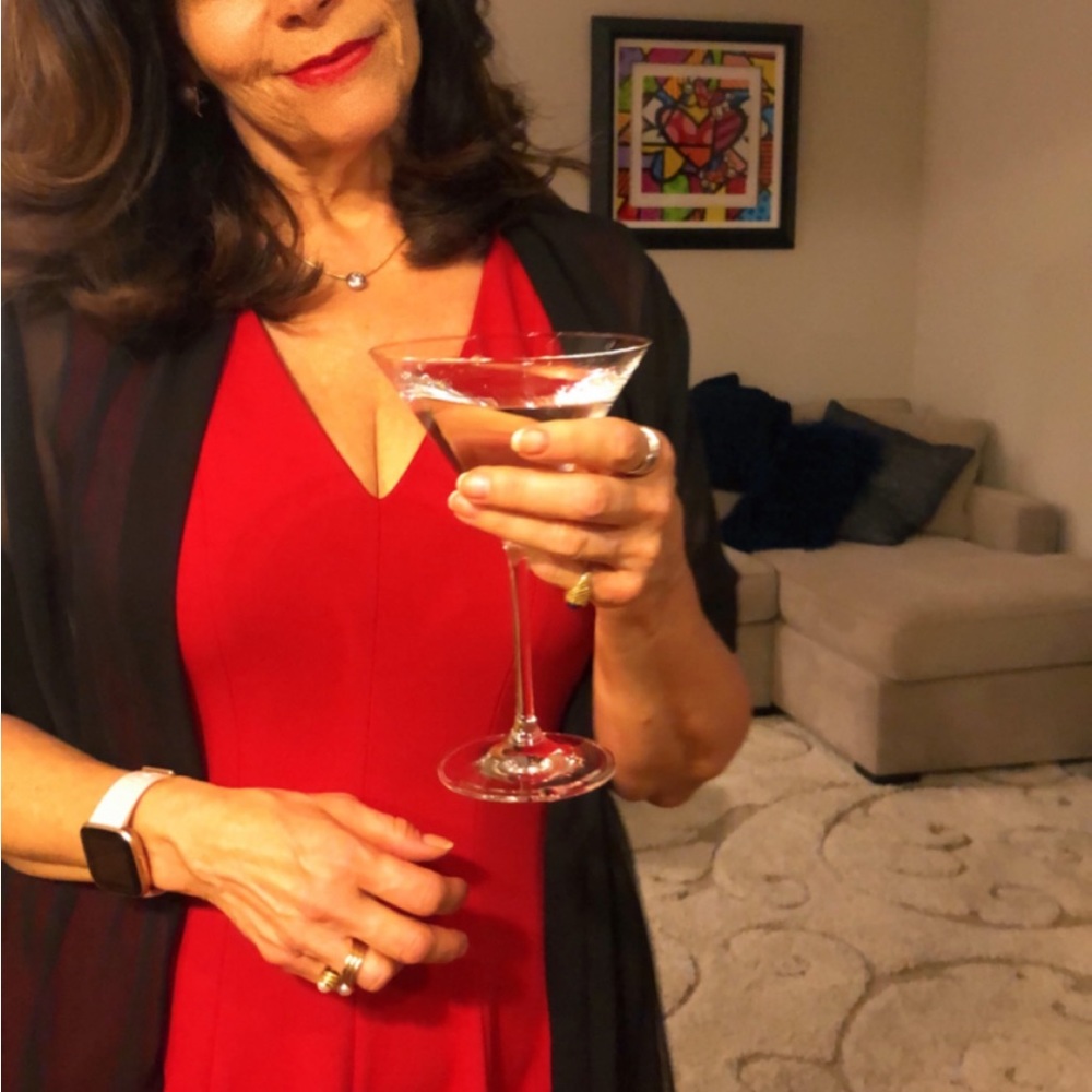Gorgeous RED flared dress - flattering on any figure.